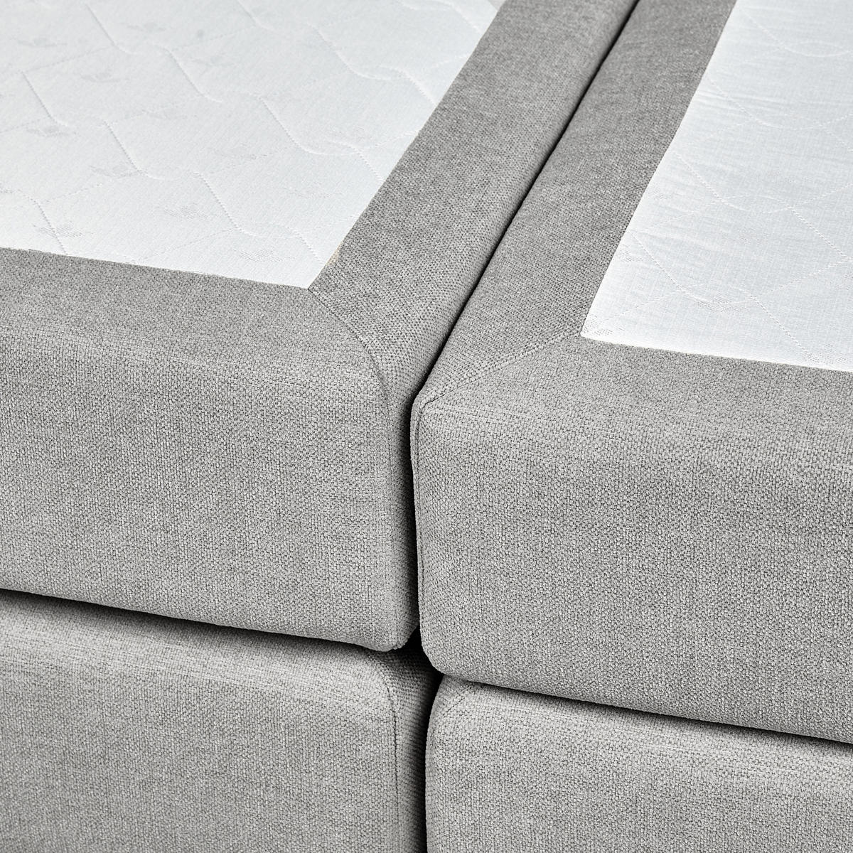 BOXSPRINGBETT 160/200cm Hellgrau Minister - Hellgrau, Textil (160/200cm) - Beliani