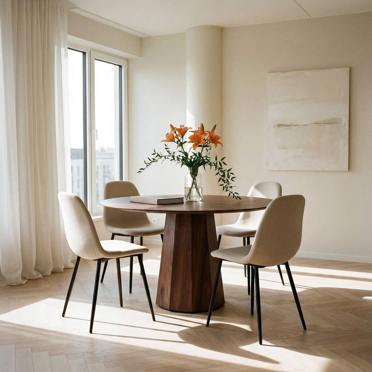 ESSZIMMERSTUHL Ellis Beige 45 cm x 86 cm 4er-Set - Beige, Textil (45/86/52cm) - Klast Home