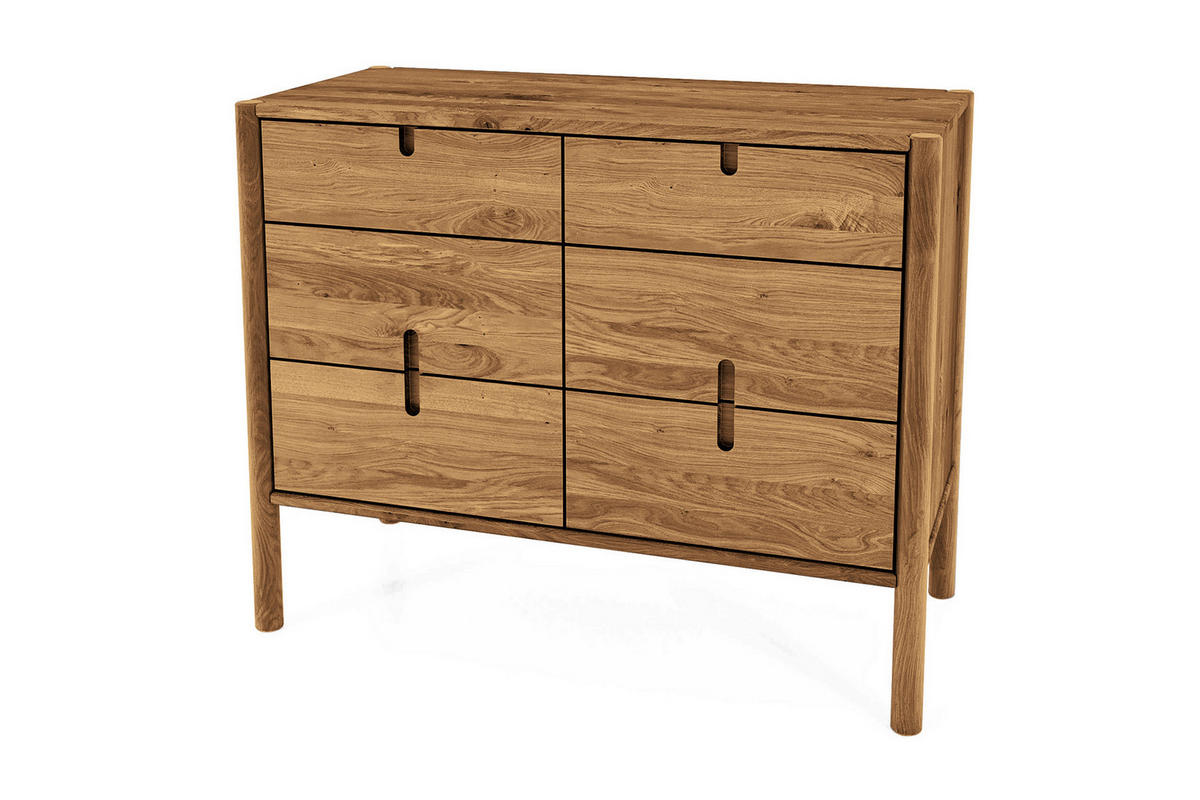 KOMMODE INA Wildeiche - Alteiche, Holz (97/79/46cm) - byoak