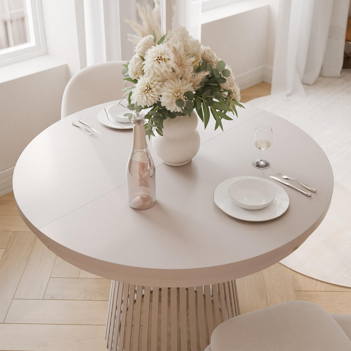 AUSZIEHTISCH AUREA 100-180/75 cm, Kaschmir - Kaschmir, Holzwerkstoff/Metall (100/100/75cm) - Idohome