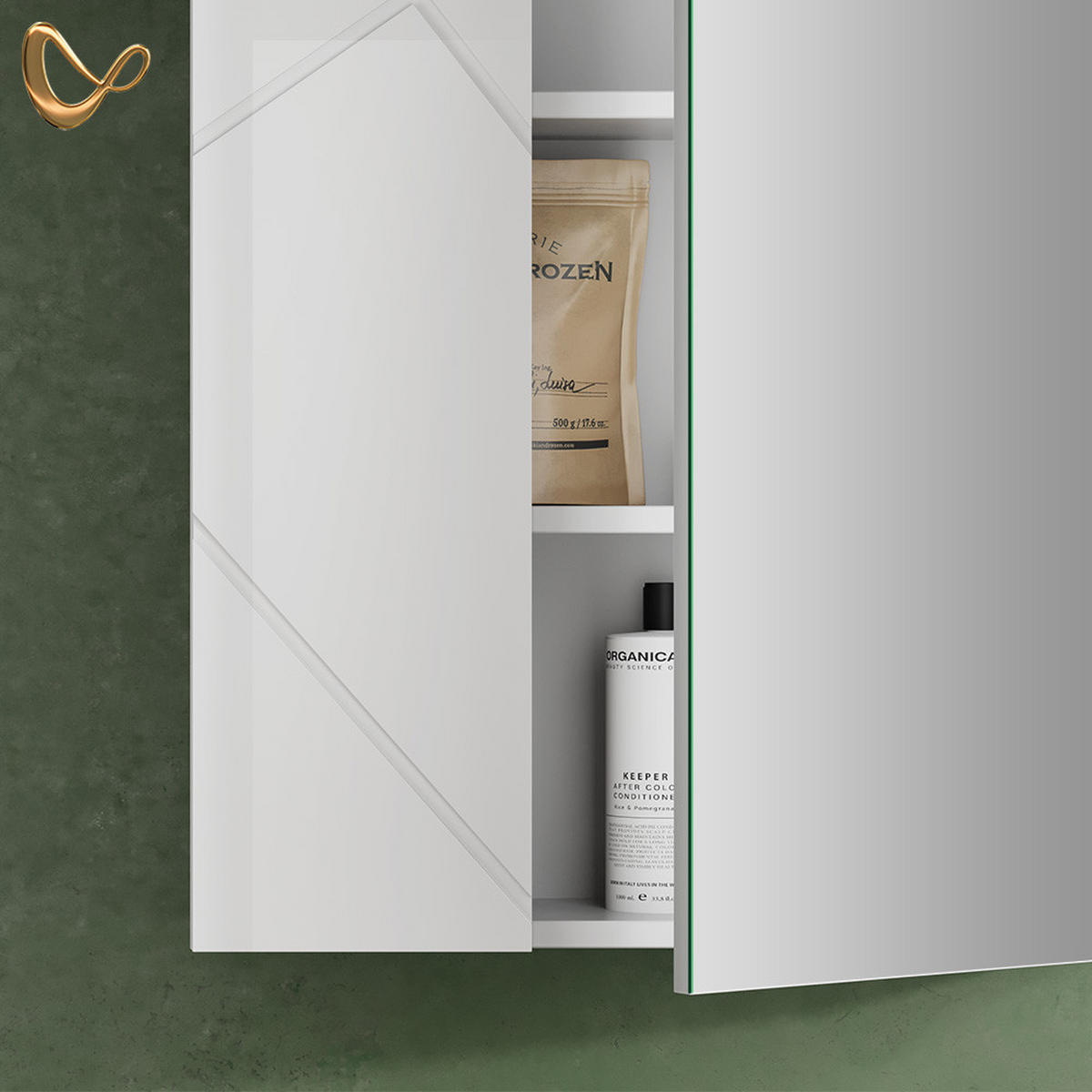 SPIEGELSCHRANK Ronco Anthrazit Hochglanz/Anthrazit 60 x 75 cm - Weiß Hochglanz/Weiß, Holzwerkstoff (60/75/17.2cm) - Livinity®