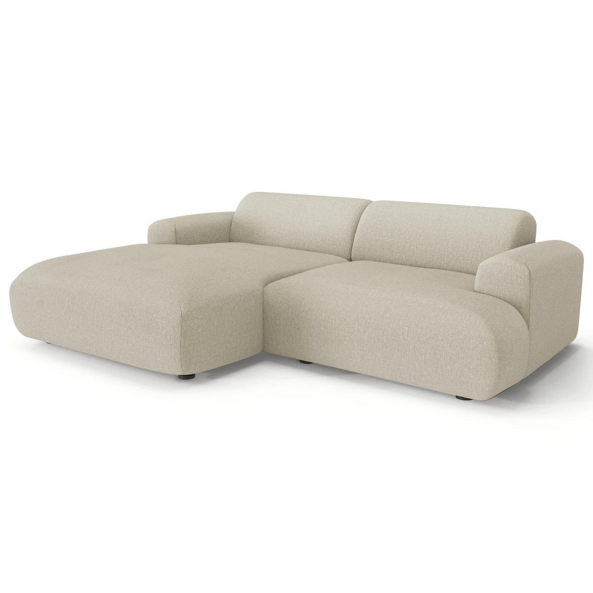 ECKSOFA links Tissu tramé Beige 266cm - Beige, Textil (165/266cm) - Sia Home
