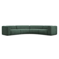 ECKSOFA Chenille Stoff Grün - Schwarz/Grün, Kunststoff/Textil (318/318cm) - Makamii