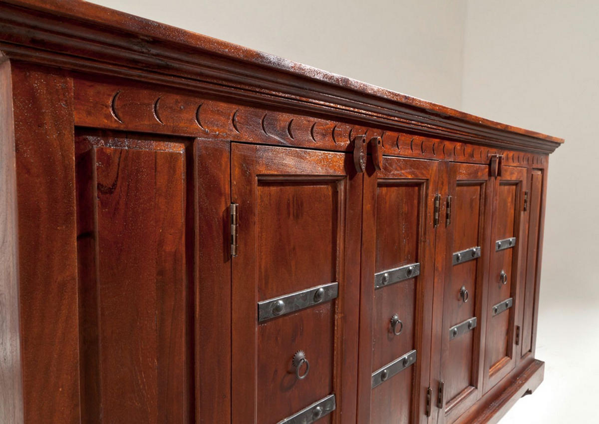 SIDEBOARD Akazie 171x50x90 nougat lackiert OXFORD #403 - Dunkelbraun, Holz (171/90/50cm) - Massivmoebel24