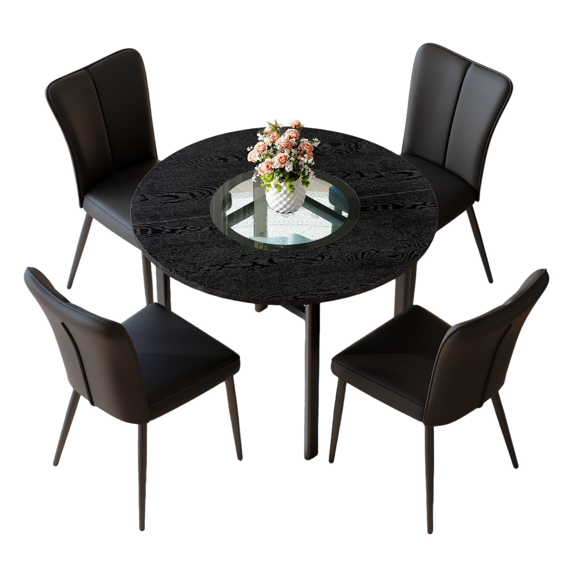 ComfortXL Essgruppe Schwarz 100x76x100 cm
