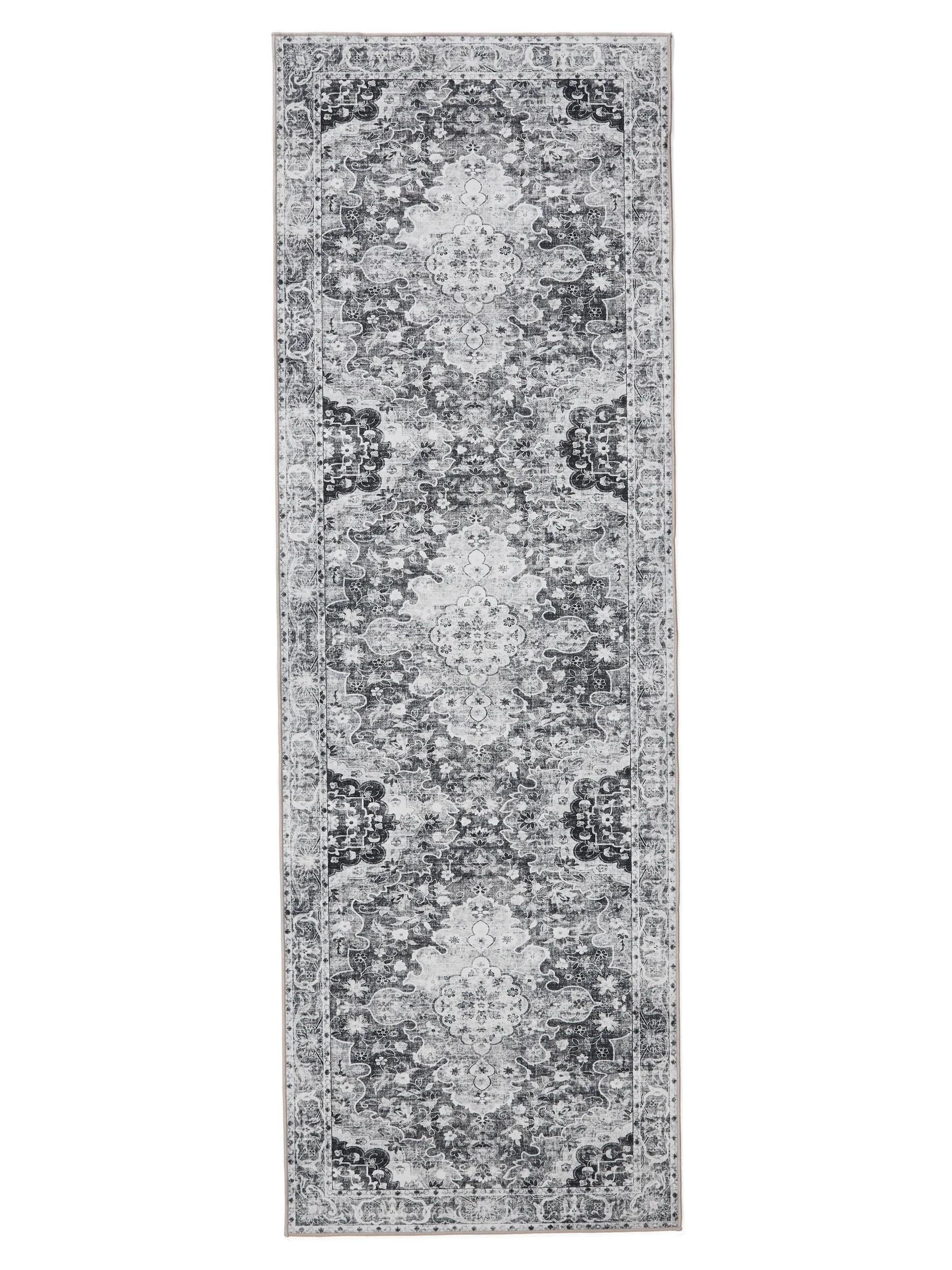 VINTAGE-LÄUFER George waschbar 80x240 cm - Anthrazit, Kunststoff (80/240cm) - benuta