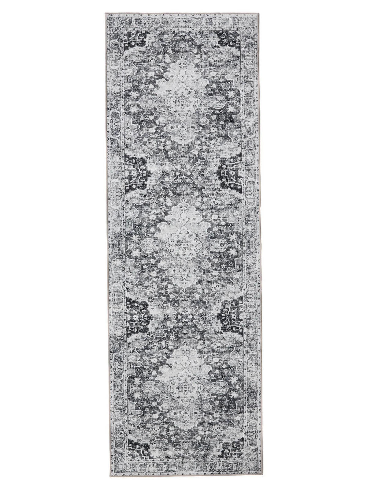 VINTAGE-LÄUFER George waschbar 80x240 cm - Anthrazit, Kunststoff (80/240cm) - benuta