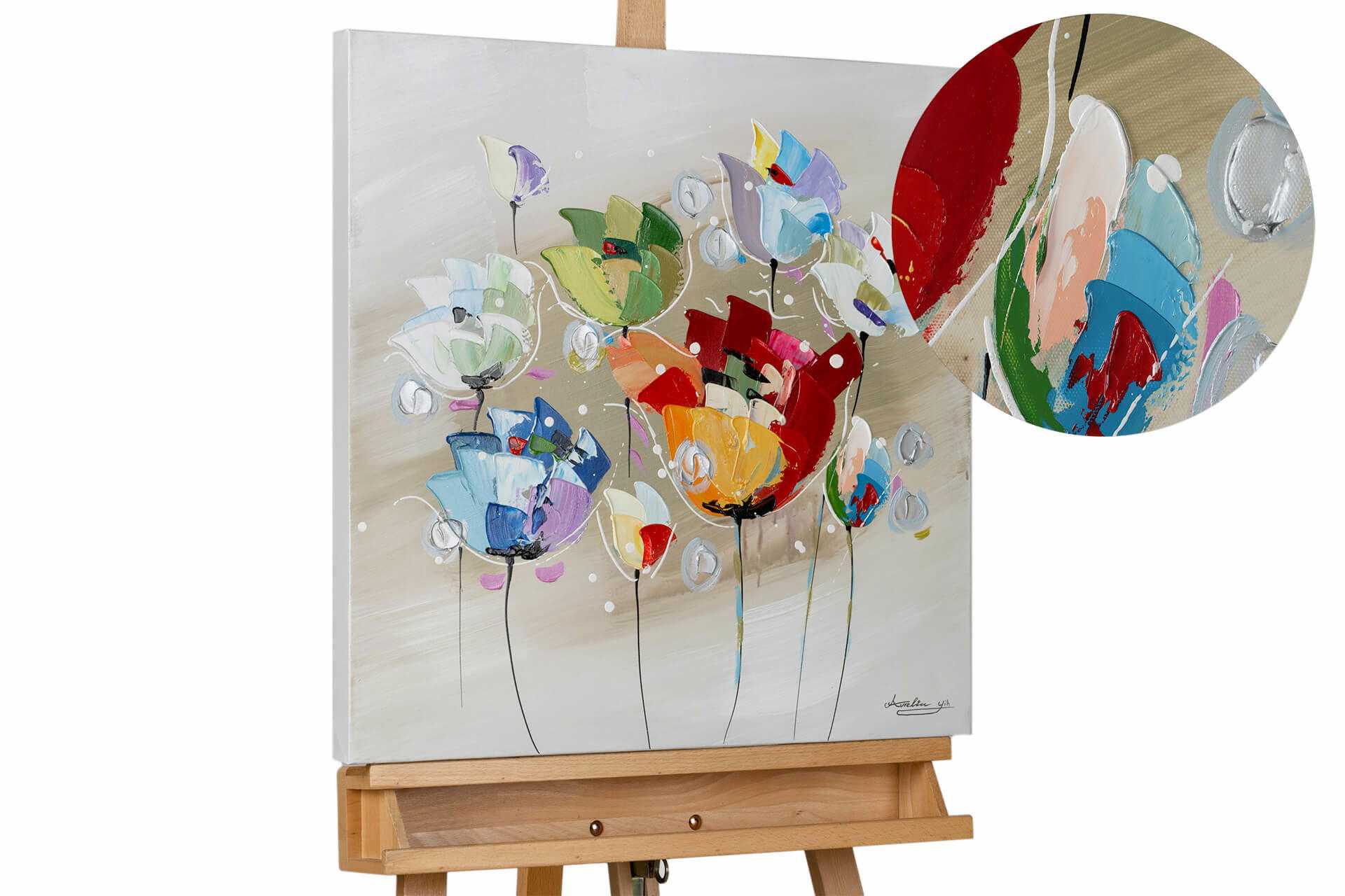 ÖLGEMÄLDE 60/60 cm - Multicolor, Holz/Textil (1/60cm) - KUNSTLOFT