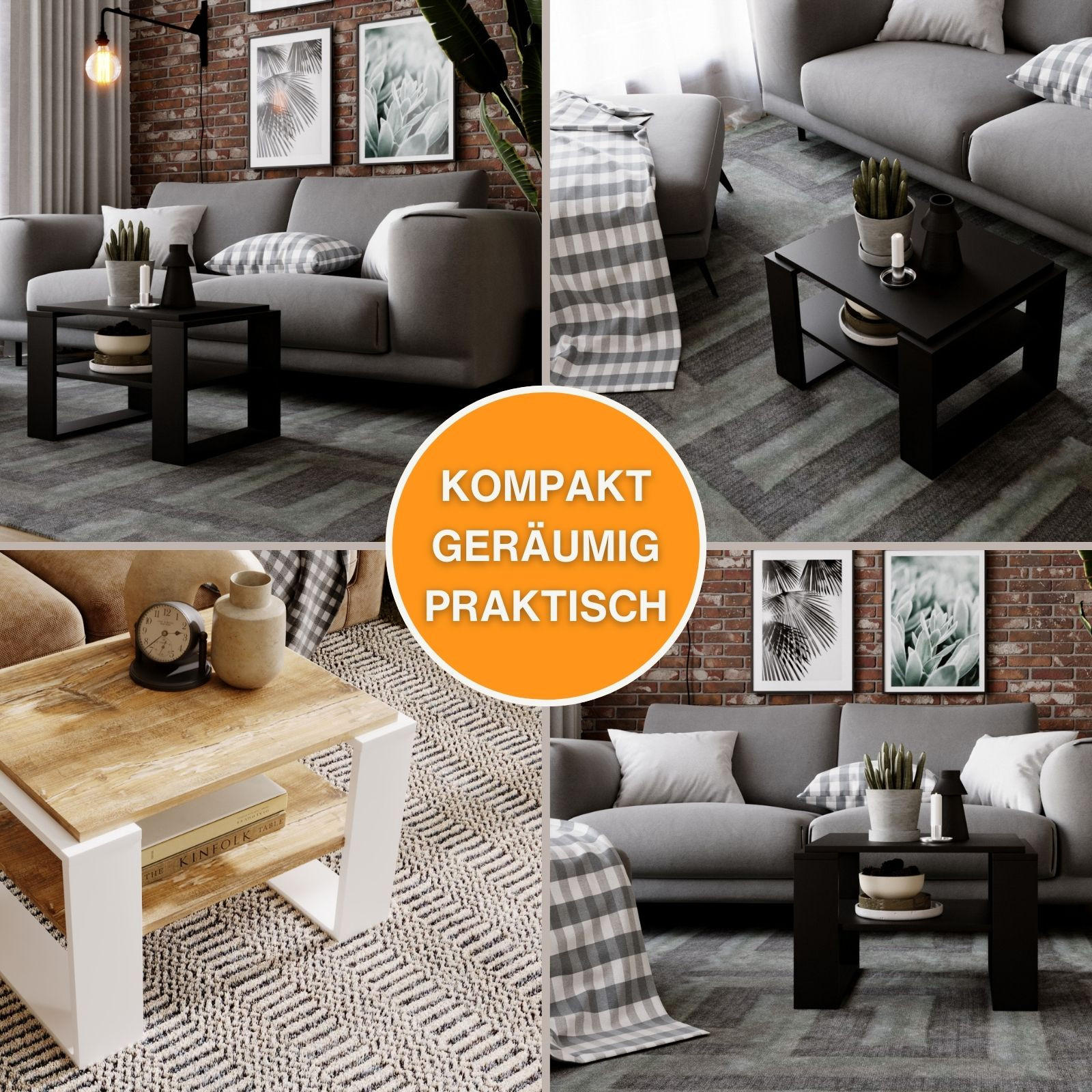 COUCHTISCH Kaja63 63/42/53,8 - Schwarz, Holzwerkstoff (54/63/42cm) - RAUMHIRSCH FURNITURE