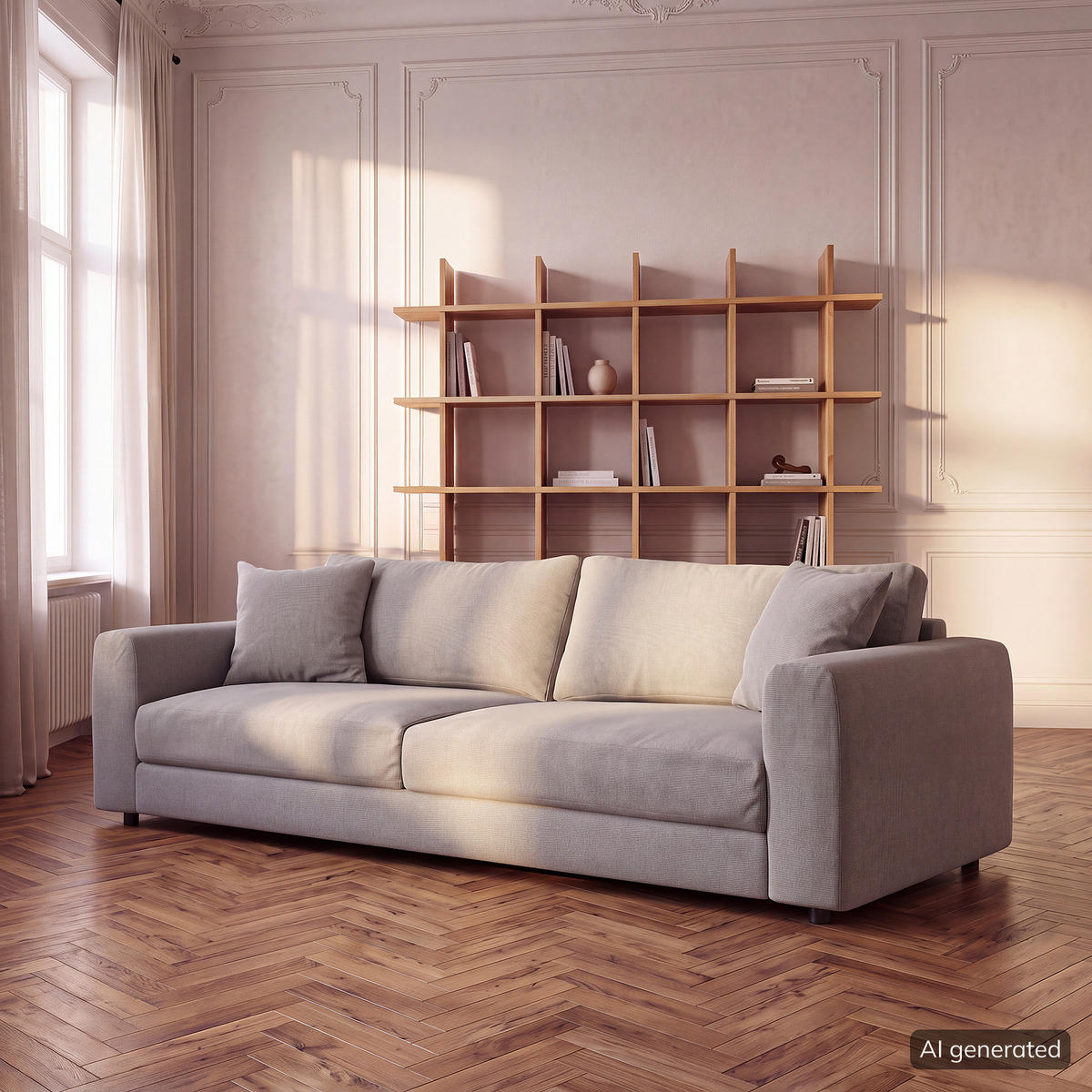 3-SITZER SOFA - Schwarz/Grau, Holz/Kunststoff (238/79/106cm) - home24