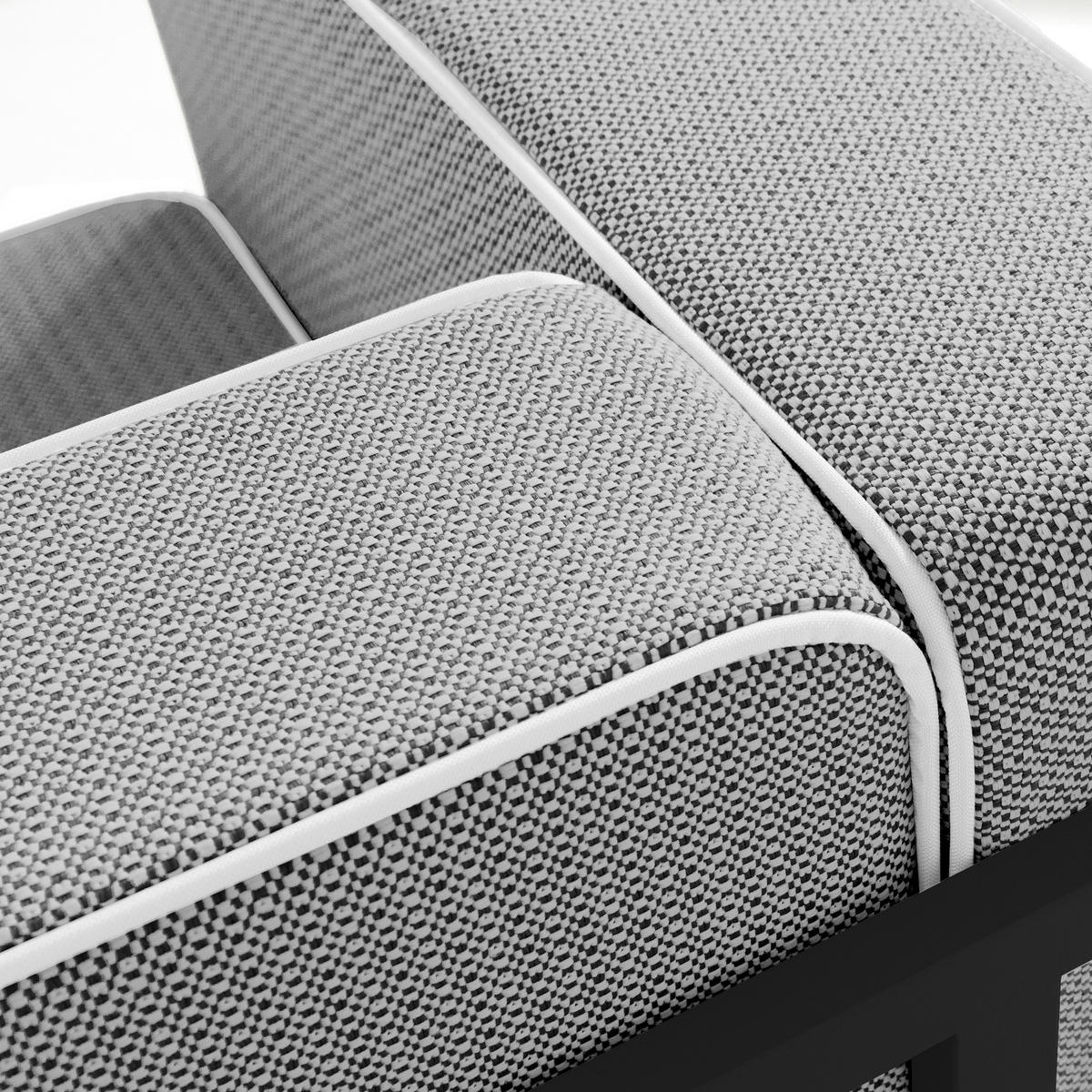 GARTENSOFA TRIGLO 2-Personen, Stahlrahmen, Modern, Dunkelgrau - Dunkelgrau/Schwarz, Textil/Metall (164/70/69cm) - KONSIMO®