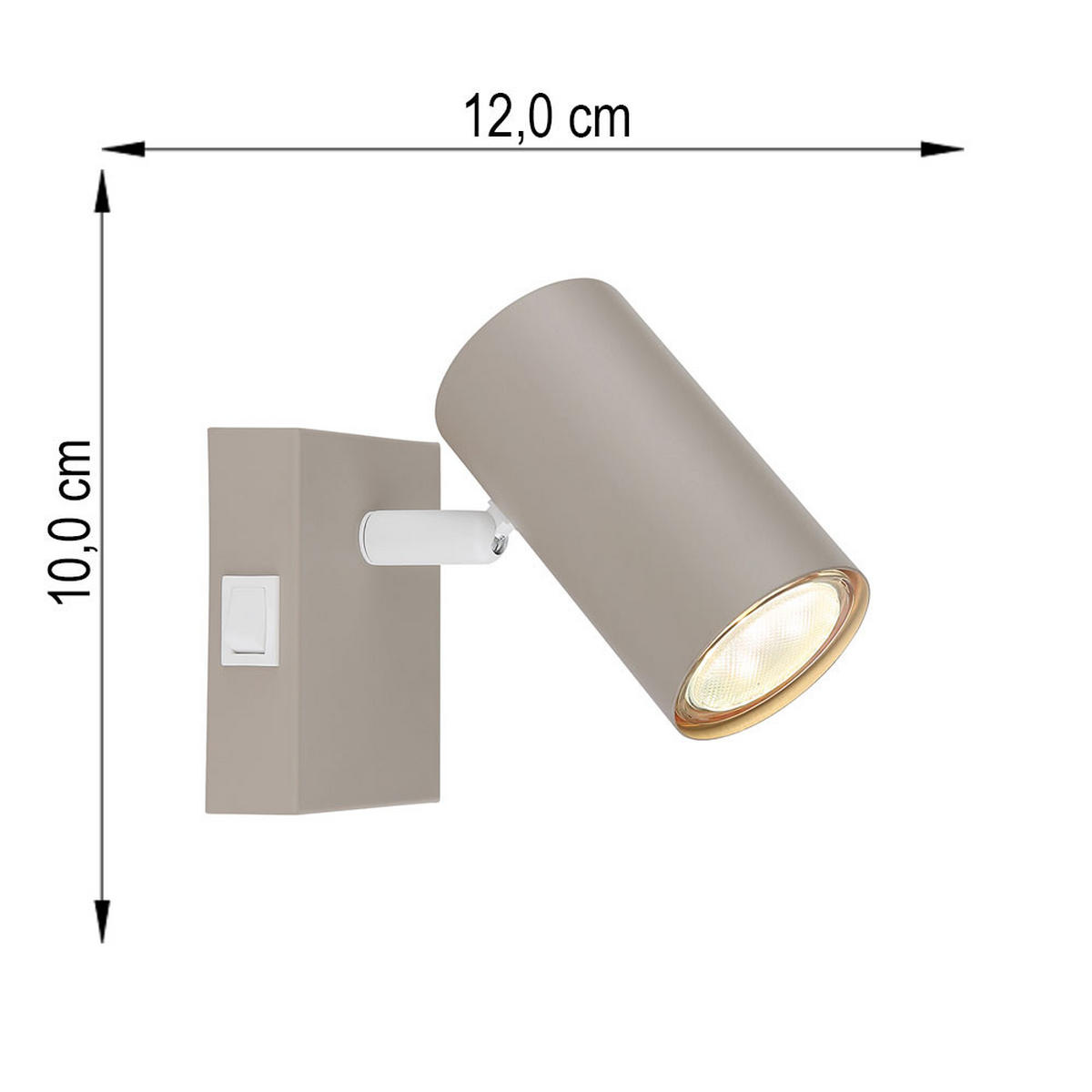 2X WANDLEUCHTE Metall sandfarben, schwenkbar mit Schalter - Bernsteinfarben, Metall (7/10/12cm) - Globo Lighting