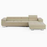 ECKSOFA VEMO CORE PLUS Rechts Creme Velours-Stoff mit Schlaffunktion und Bettkasten - Creme, Holz/Metall (350/205cm) - Barchello