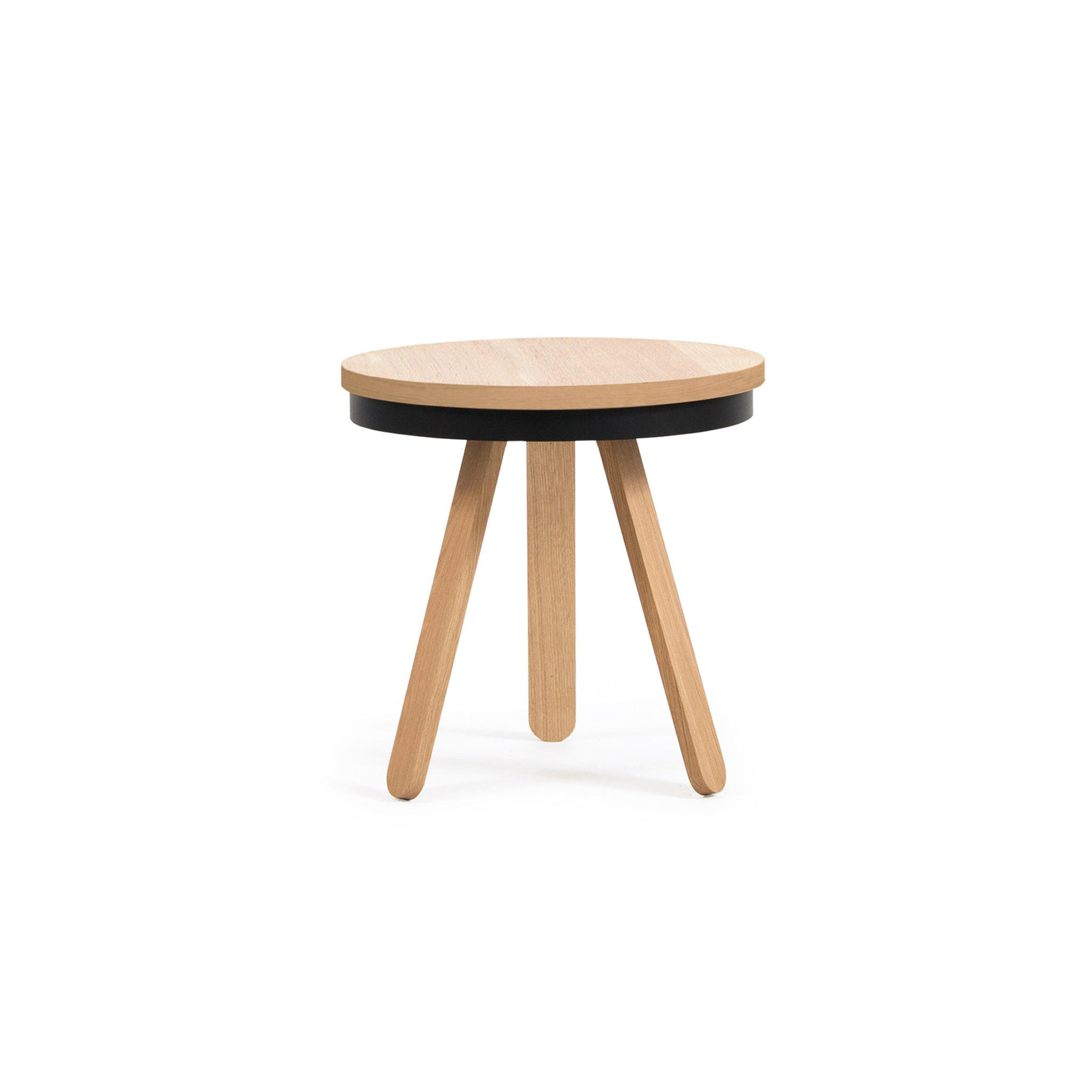 BEISTELLTISCH Batea S mit Tablett - Eichefarben/Schwarz, Holz (42/42/42cm) - Woodendot