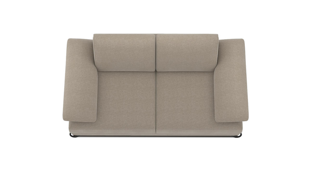 SOFA LORI 2-Sitzer, creme - Creme/Schwarz, Holzwerkstoff/Textil (185/87/96cm) - Courtois Laville