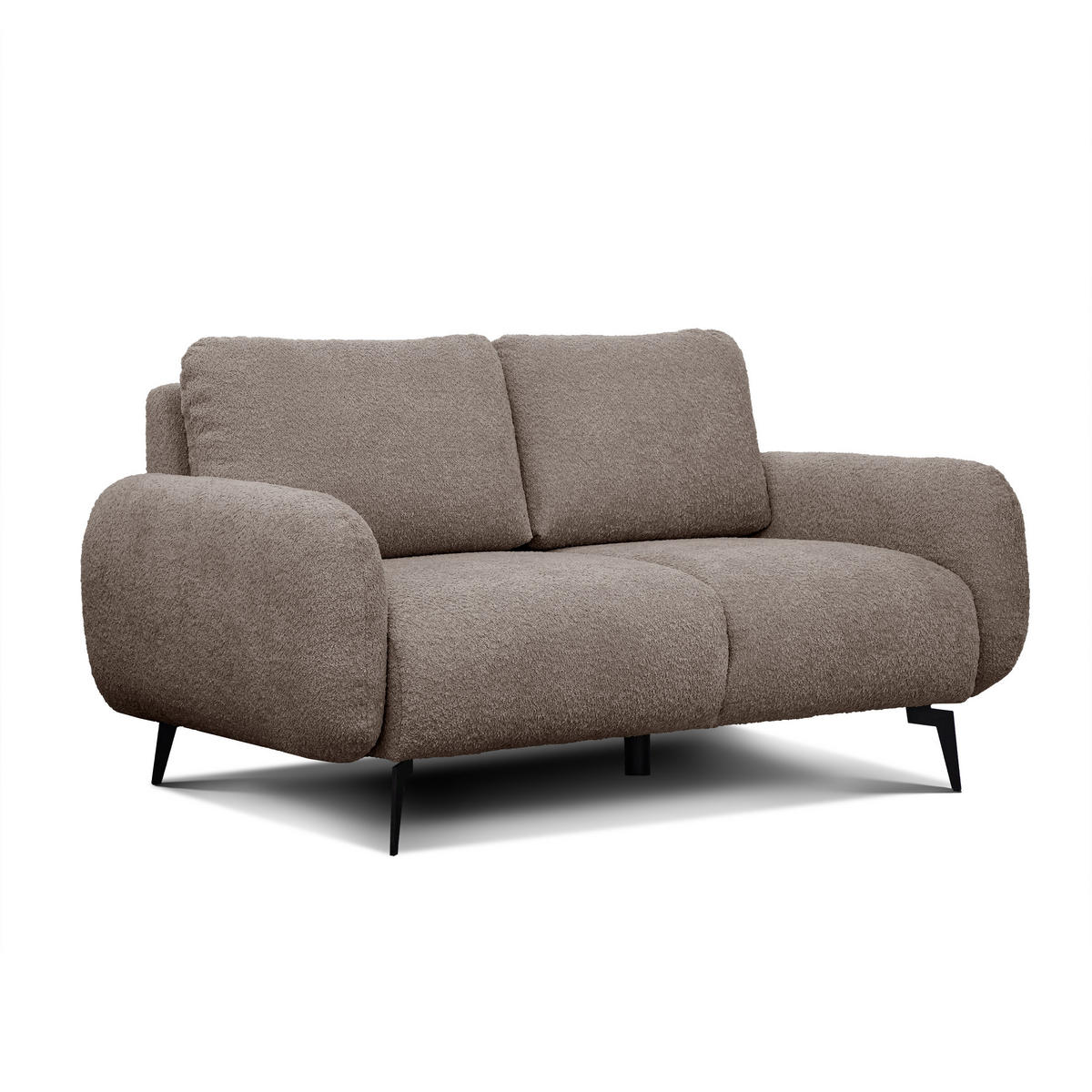 SOFA FEBE 2-Sitzer, beige - Beige/Schwarz, Holz/Textil (160/82/96cm) - Courtois Laville