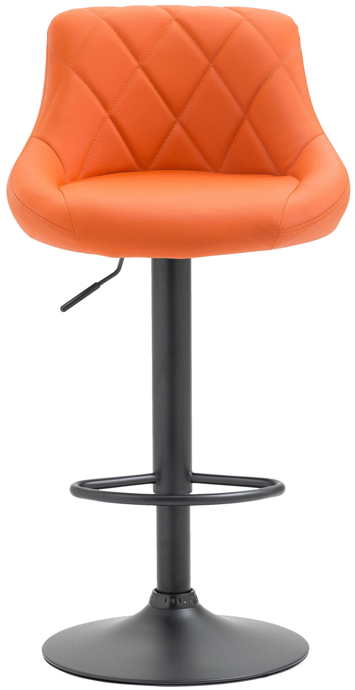 BARHOCKER Lederlook orange - Schwarz/Orange, Textil/Metall (46/83/49cm) - CLP