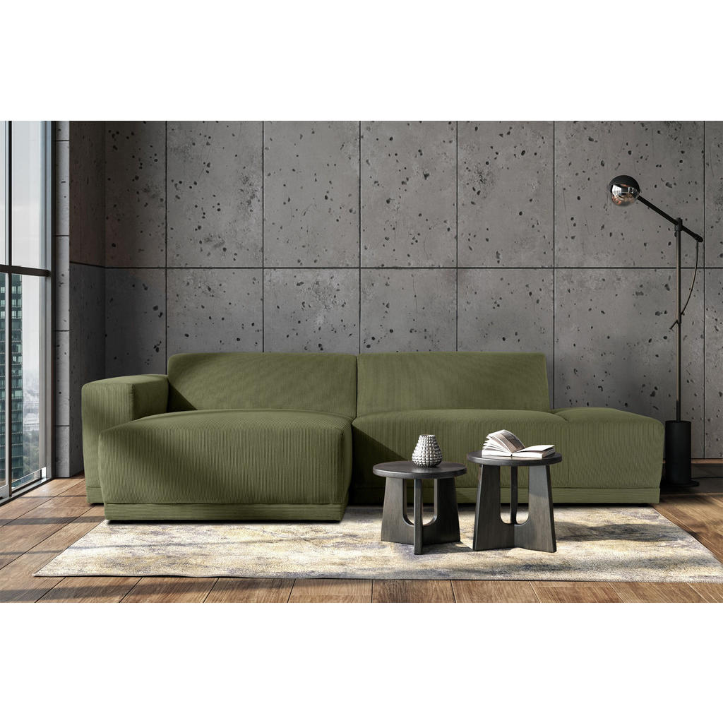 Thumbnail - Konsimo® Ecksofa-Links, Grün, Textil, 5-Sitzer, L-Form,L-Form, 280x160 cm, Hergestellt in Europa, Made in Europe, Wohnzi...