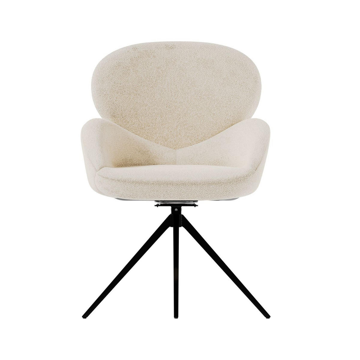 DREHSTUHL Albano Bouclé Creme - Creme, Textil (59/90/65cm) - Juskys