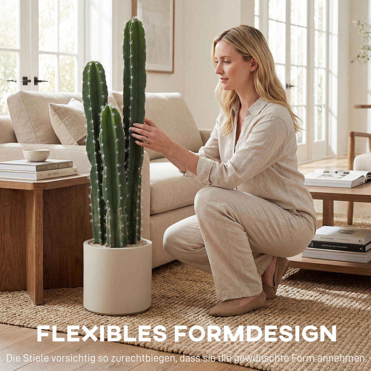 KUNSTPFLANZE Kunststoff Grün - Weiß/Grün, Kunststoff (95cm) - HOMCOM