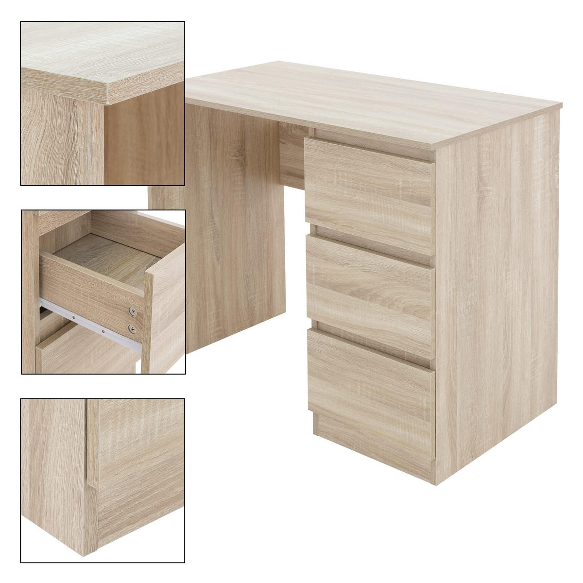 SCHREIBTISCH - Braun, Holzwerkstoff (90/50/76cm) - ML-DESIGN