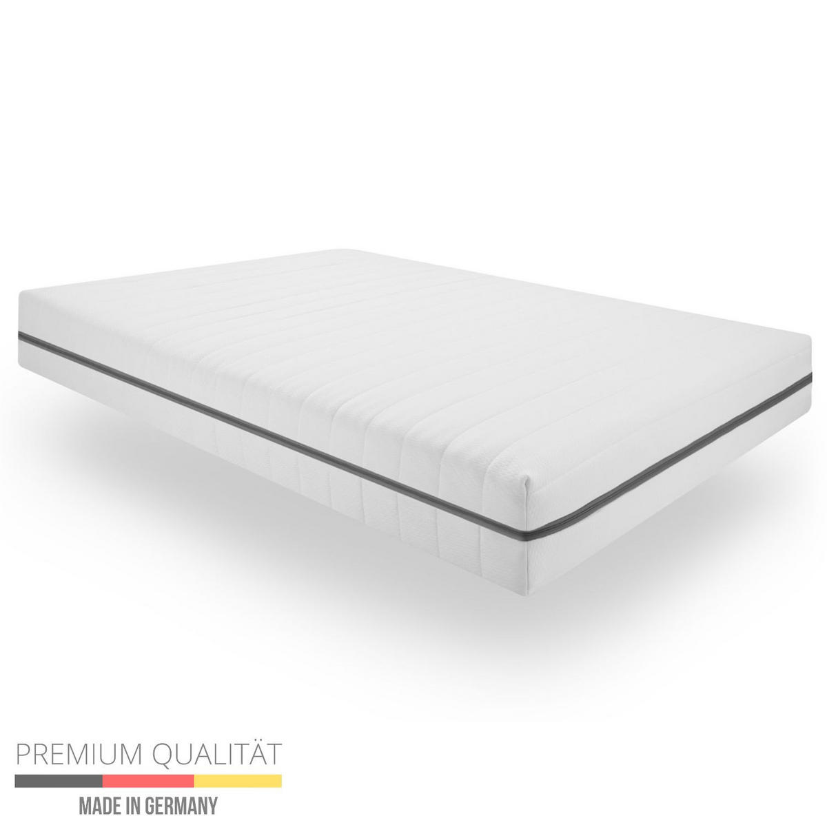KALTSCHAUMMATRATZE 90x200 cm – 7-Zonen, H2+H3 Höhe 18cm, mit waschbarem Bezug - Weiß, Textil (90/200cm) - Sleepneo