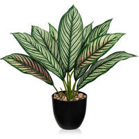 KUNSTPFLANZE Calathea Grün-Rot 33cm - Multicolor, Kunststoff (36cm)