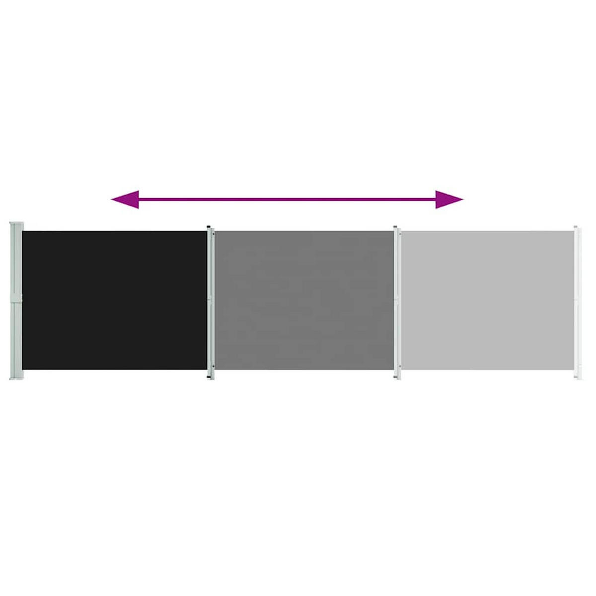 SEITENMARKISE Ausziehbar 600x160 cm Schwarz - Schwarz, Textil (600/160/600cm) - furnicato