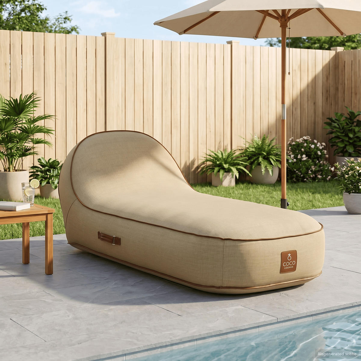SONNENLIEGE PALMA Beige - Beige, Kunststoff/Textil (85/27/85cm) - Coco Lounge