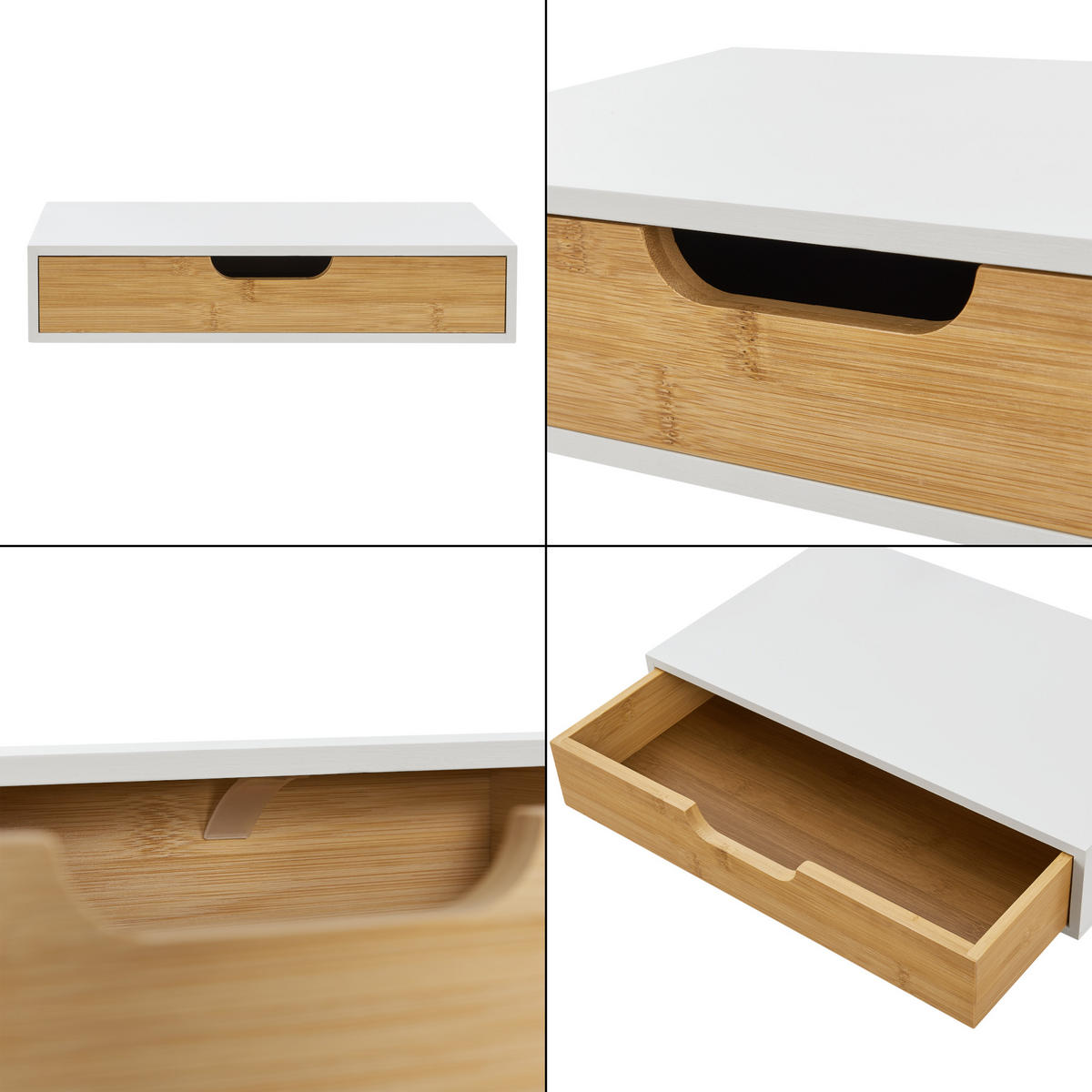 WANDREGAL Bokn - Weiß, Holz (40/8/24cm) - [en.casa]