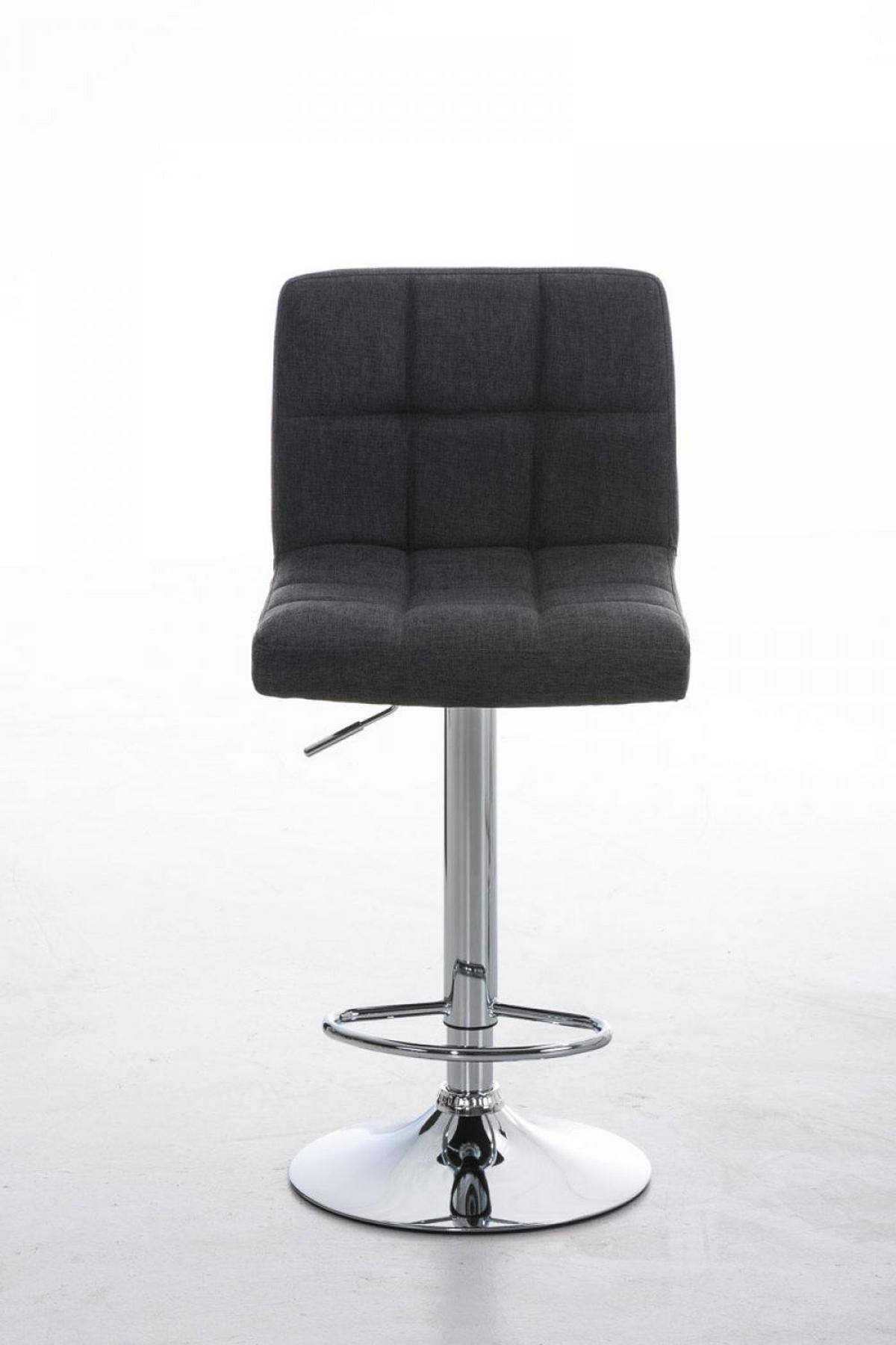 BARHOCKER Stoff dunkelgrau - Chromfarben/Dunkelgrau, Textil/Metall (46/94/47cm) - CLP