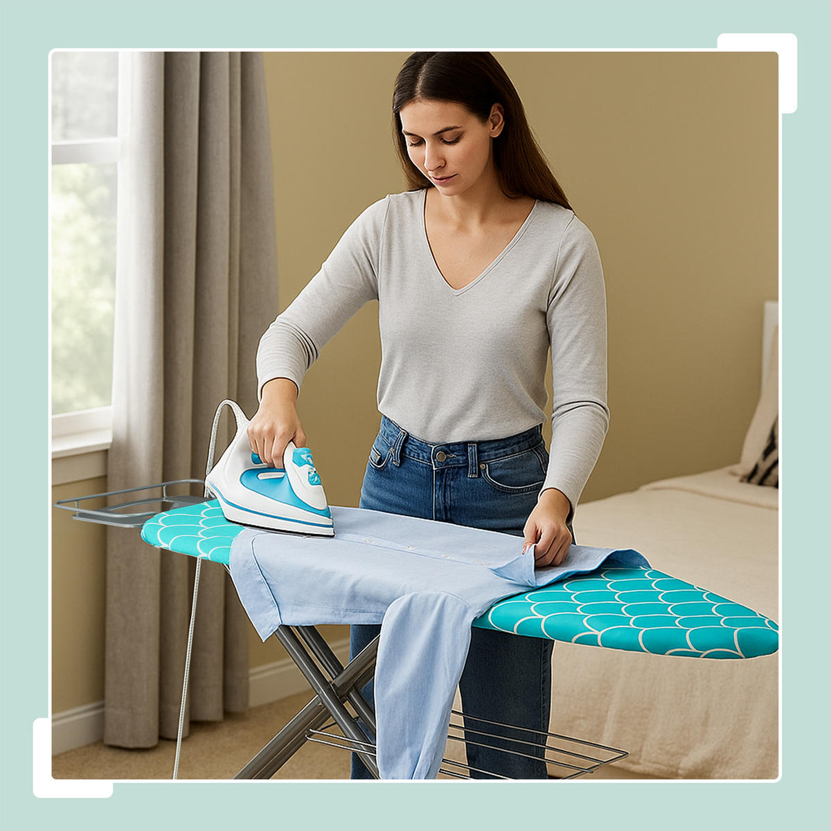 ŽEHLIACA doska - viacfarebná, kov/textil (148/39.5cm) - Relaxdays