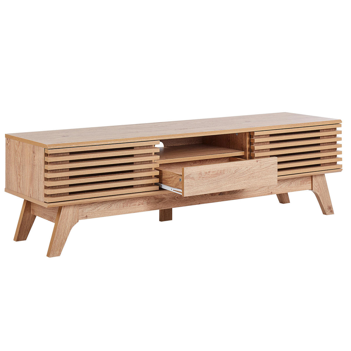 COMODĂ TV maro deschisă Detroit Ii - maro deschis, compozit lemnos (149/44/36cm) - Beliani
