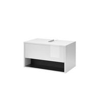 WASCHBECKENUNTERSCHRANK M20 Weiß Hochglanz & Anthrazit 80/44/46 cm breit - Weiß Hochglanz/Anthrazit, Holzwerkstoff (80/44/46cm) - Livojo