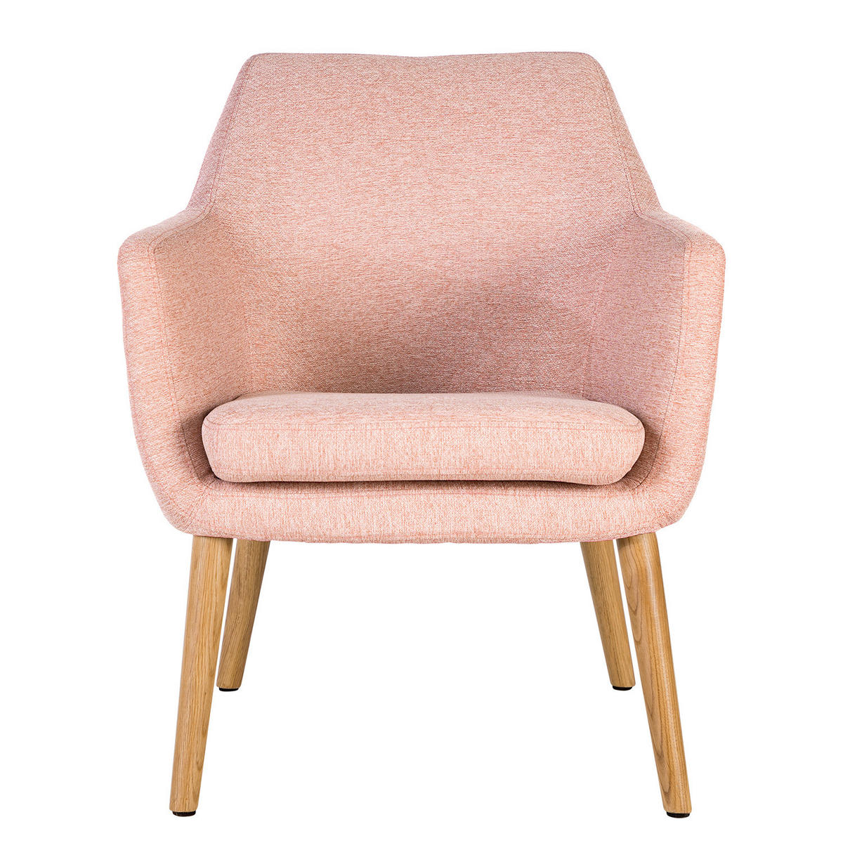 LOUNGESESSEL - Eichefarben/Rosa, Eichenholz/Textil (66/80/68cm) - home24