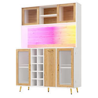 GESCHIRRSCHRANK aus MDF 120x40x170cm in Weiß mit LED & Steckdose - Weiß, Holzwerkstoff (120/170/40cm) - Modfu