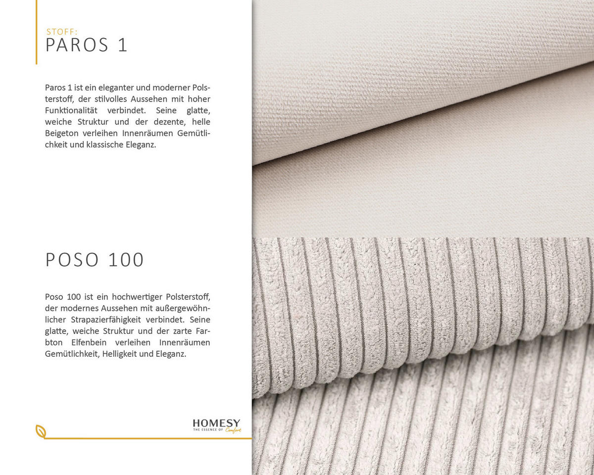 ECKSOFA Selva – modernes Design trifft auf höchsten Komfort, Beige - Beige, Holz (246/190cm) - Homesy