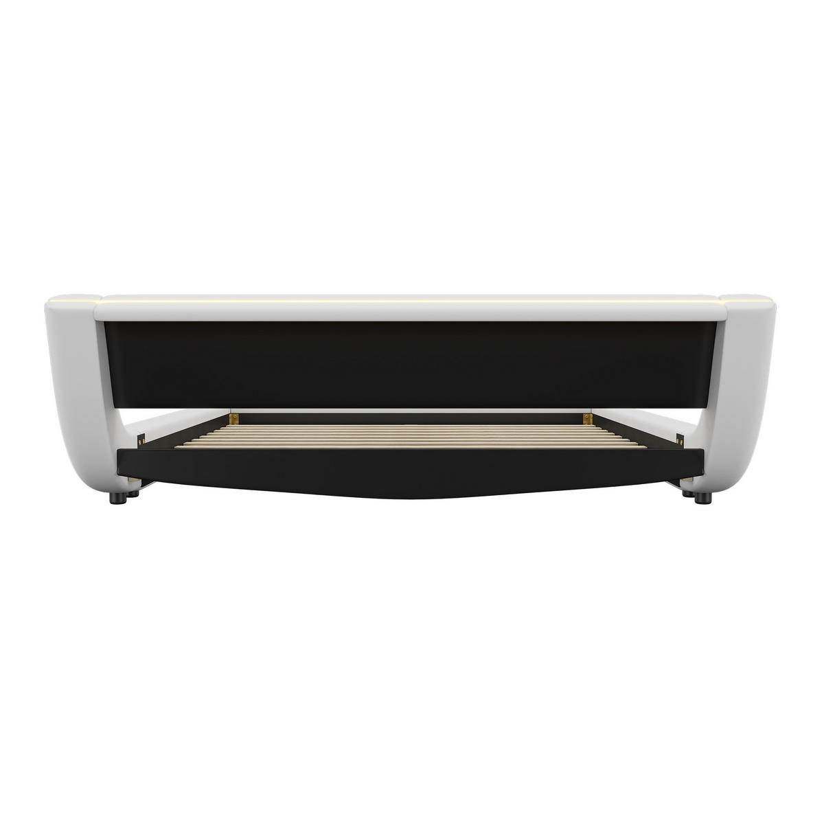 POLSTERBETT 160/200 cm weiß aus PU mit LED-Beleuchtung - Weiß, Kunststoff (160/200cm) - OKMYHOME
