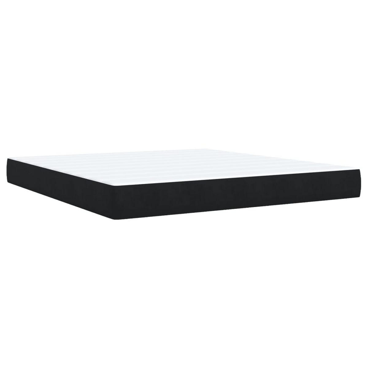 BOXSPRINGBETT 180/200 Cm Schwarz Samt - Schwarz, Textil (180/200cm) - vidaXL