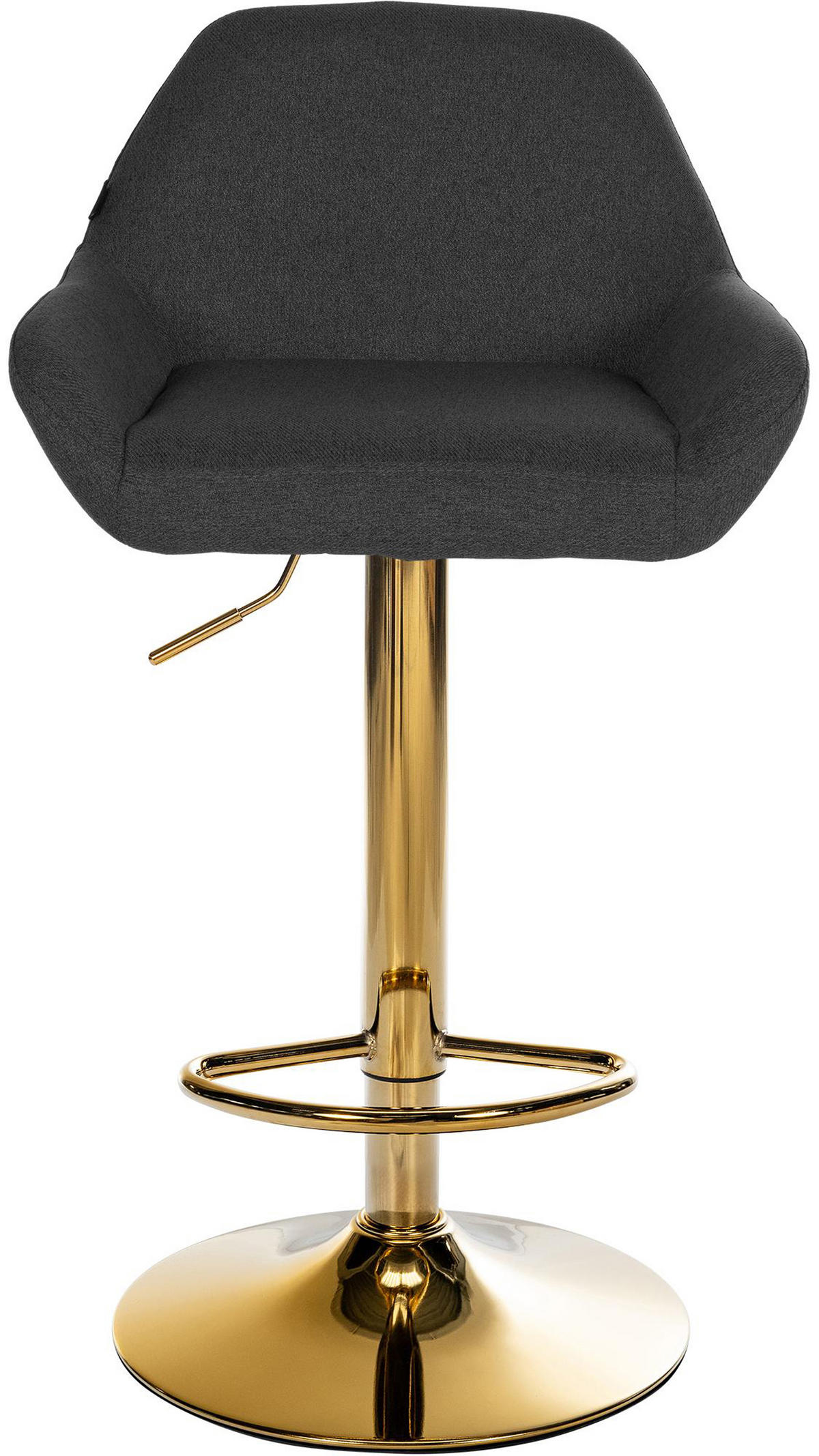 BARHOCKER 2er Set Prag Gold Stoff schwarz - Goldfarben/Schwarz, Textil/Metall (51/109/52cm) - TPFLiving