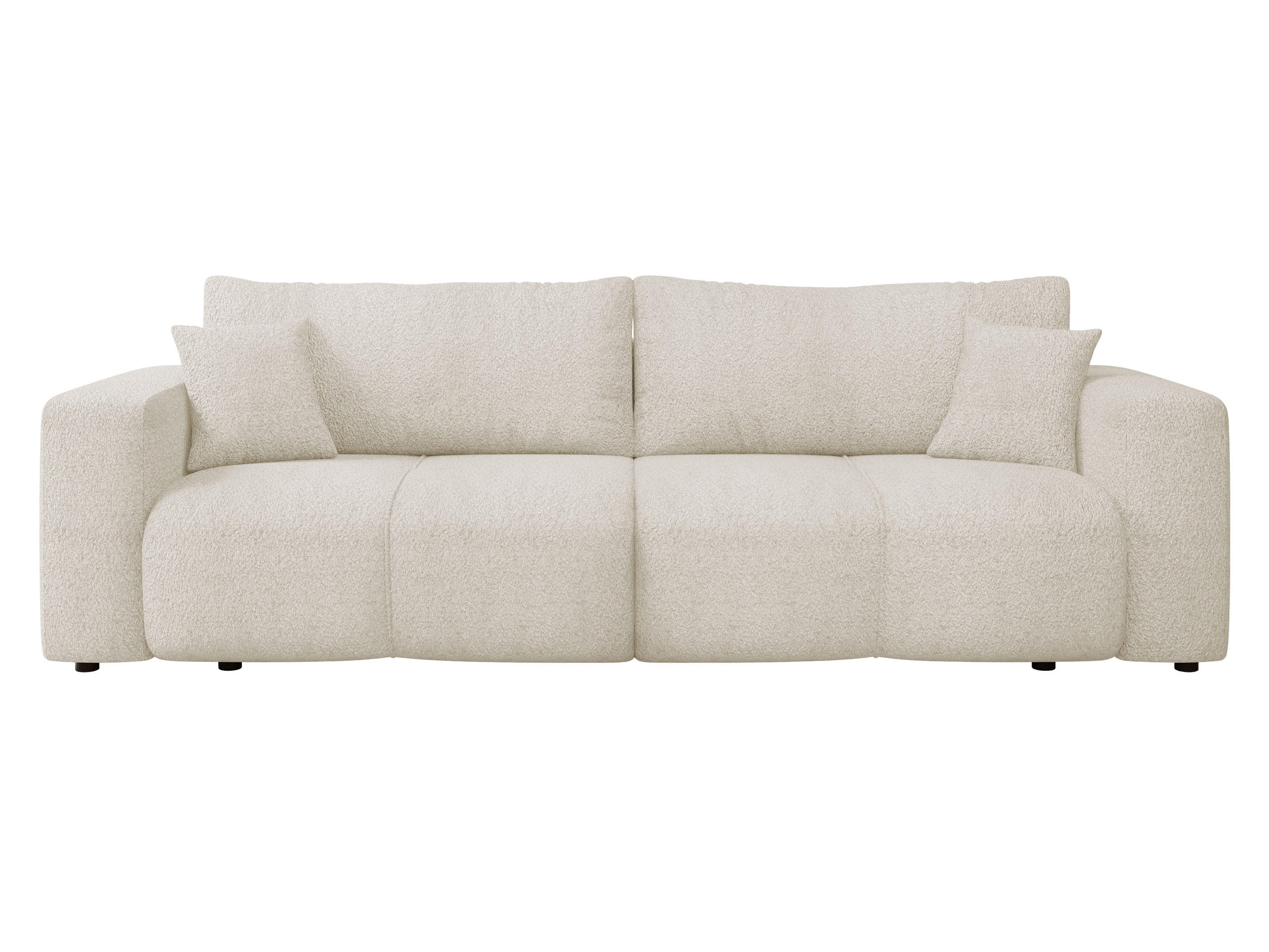 SCHLAFSOFA Furyn Boucle - Schwarz/Naturfarben, Holzwerkstoff/Kunststoff (248/82/92cm) - MIRJAN24