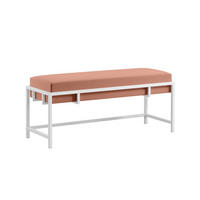 POLSTERBANK LAMO 100 Rosa, Weißes Metallgestell - Pink/Weiß, Textil/Metall (100/45/35cm) - Bettso