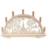 SCHWIBBOGEN Seiffener Kirche 7-flammig - Multicolor, Holz (0.1/1/0.1cm) - Dekoteam24