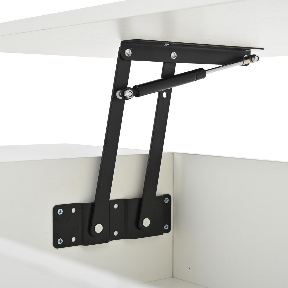 COUCHTISCH 100/50/45 cm Weiß aus Spanplatte höhenverstellbar mit LED - Weiß, Holzwerkstoff (100/50/45cm) - OKMYHOME