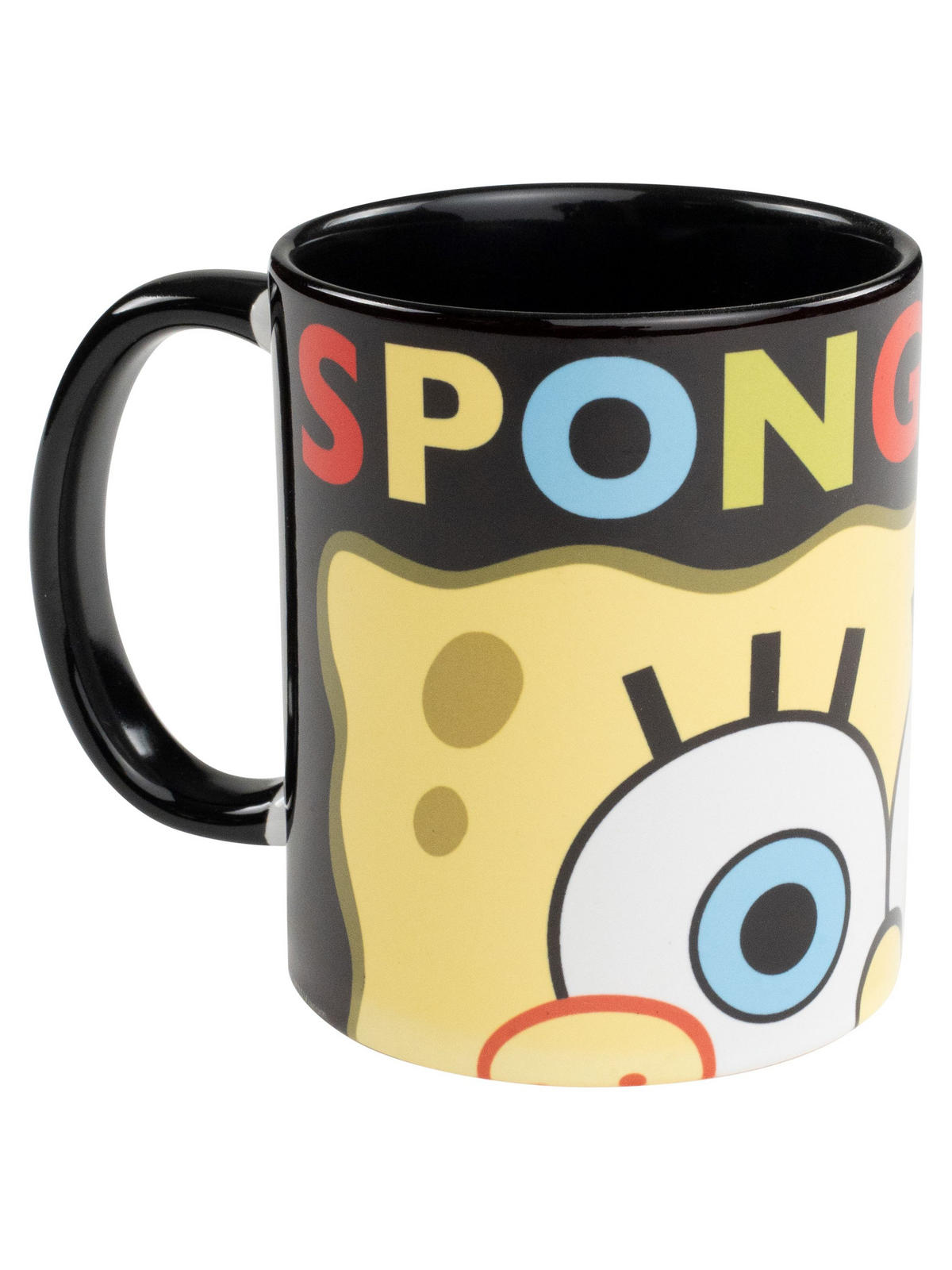 KAFFEEBECHER Spongebob Schwammkopf Schwarz 320 ml - Schwarz, Keramik (0.32L)