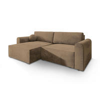 ROHOVÁ SEDAČKA FIANO béžová - šedá/béžová, dřevo/textil (245/148cm) - MASSENO