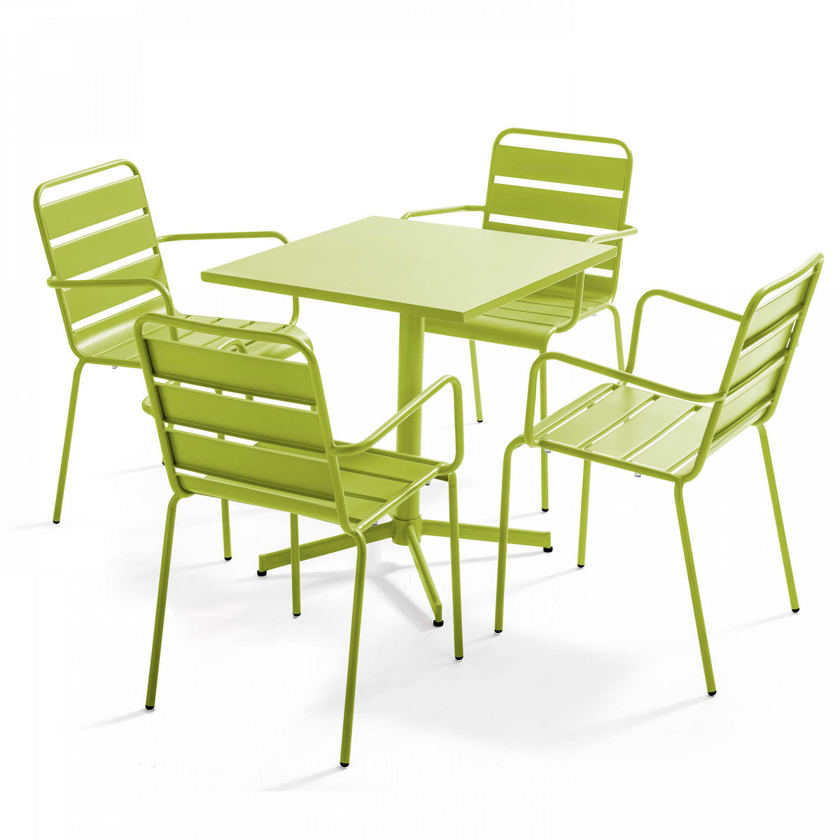 GARTENTISCH , klappbar, Grün - Grün, Metall (70/70/72cm) - Oviala