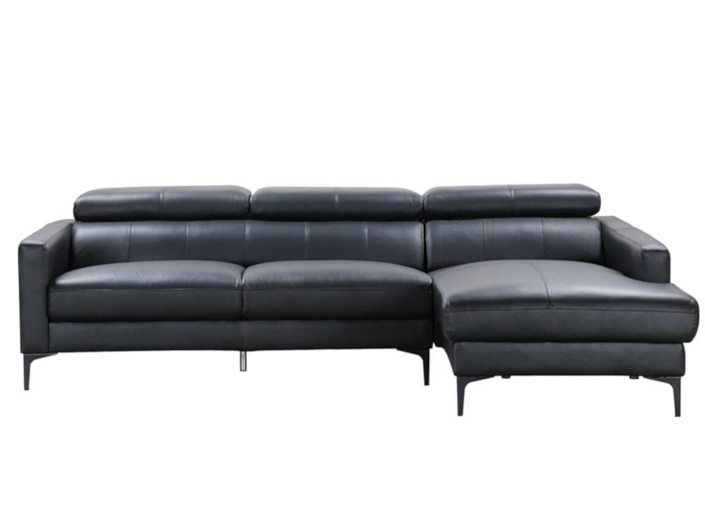 SOFA ohne Schlafmöglichkeit - 4 Personen - Leder - Schwarz - - Schwarz, Leder (253/92/173cm) - Vente-Unique