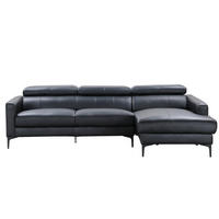 SOFA ohne Schlafmöglichkeit - 4 Personen - Leder - Schwarz - - Schwarz, Leder (253/92/173cm) - Vente-Unique