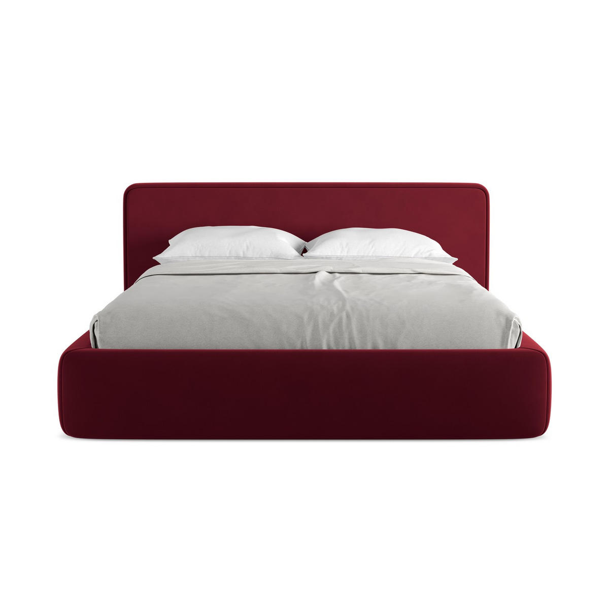 POLSTERBETT mit Bettkasten und Lattenrost 200x225 Rot - Bordeaux/Rot, Kunststoff/Textil (160/200cm) - LaMiaSofa